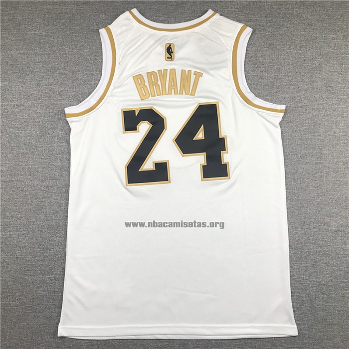 Camiseta Golden Edition Los Angeles Lakers Kobe Bryant NO 24 Blanco